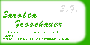 sarolta froschauer business card